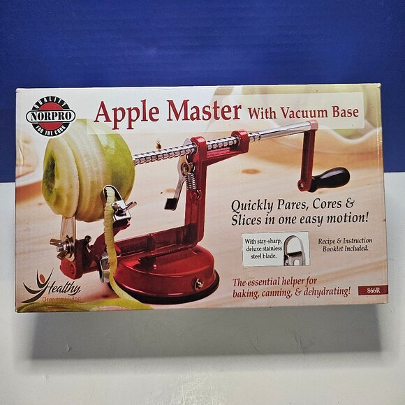 NIB Norpro #866R Apple Master With Vacuum Base Slicer And Corer Pares Apples - Picture 1 of 8
